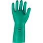 Ansell Sol-Vex Unsupported Nitrile Heavy-Duty Work Gloves, Straight Cuff, Green, Size 10, 13"L, 12 Pairs/Box (37-145-9)