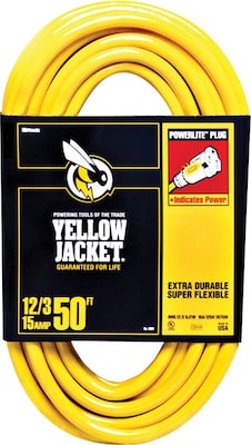Woods Yellow Jacket Power Cord, Yellow, 50