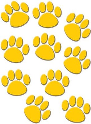 Teacher Created Resources 6 x 6 Gold Paw Prints Accents, 30 Pack (TCR4645)