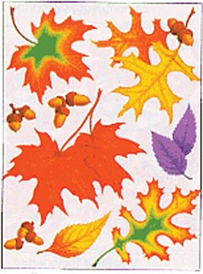 Fall Leaves Window Clings, 12" x 17", 2/Bd