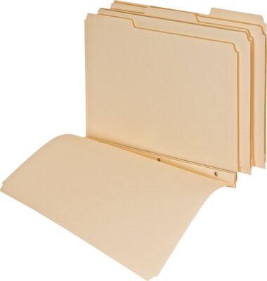 Pendaflex® File Folders, Letter Size, 3 Tab, 3 Fasteners, Manila, 50/Box (15600)