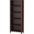 kathy ireland® Home by Bush Furniture Grand Expressions 5-shelf Bookcase, Warm Molasses