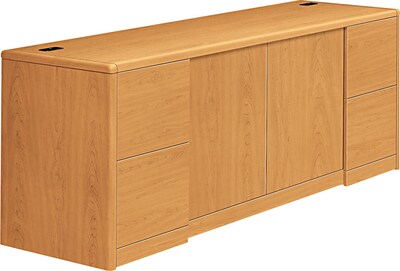 HON® 10700 Series Office Collection in Harvest, Credenza with Doors and Full-Height Pedestals