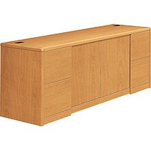 HON® 10700 Series Office Collection in Harvest, Credenza with Doors and Full-Height Pedestals