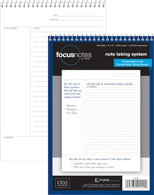 Tops® FocusNotes® Steno Pad, 6 x 9, White, 80 Sheets/Pad (90222)