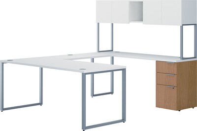 HON VOI® Bundle Solutions Contemporary U-Station Desk, Harvest/Silver Mesh, 72 x 92