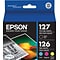 Epson T127/T126 Black Extra High Yield and Cyan, Magenta and Yellow High Yield Ink Cartridges, 4/Pac