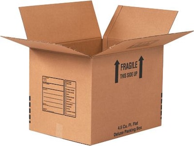 12 x 12 x 12 Deluxe Moving Boxes, 32 ECT, Brown, 25/Bundle (121212DPB)