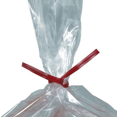 8 x 5/32 - Staples Red Plastic Twist Tie, 2000/Case