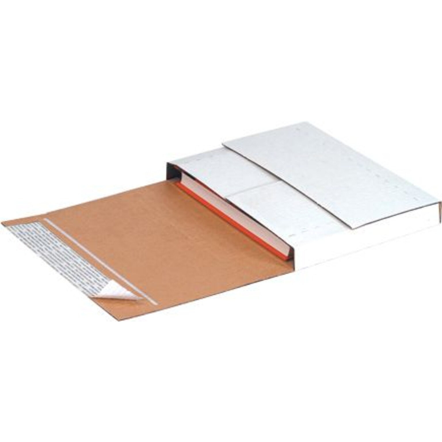 The Packaging Wholesalers 11-1/8 x 8-5/8 x 2 Self-Seal Corrugated Bookfold, 25/Bundle