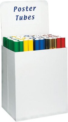 Partners Brand Large Bin Floor Display Header Cards, White, 10/Bundle (MDIS103H)