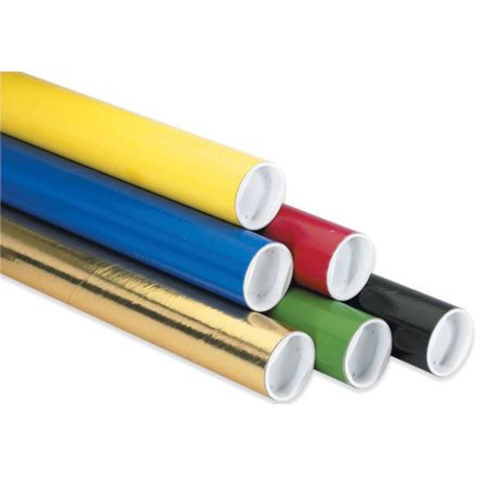 2 x 6 - Staples Green Mailing Tube with Caps, 50/Case