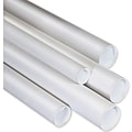 2 1/2 x 48 - Staples White Mailing Tubes with Cap, 34/Case