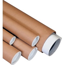 2 x 25 - Quill Brand® Kraft Mailing Tube with Caps, 50/Case