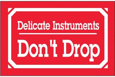 Tape Logic Delicate Instruments - Dont Drop Shipping Label, 3 x 5, 500/Roll