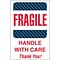 Tape Logic Fragile - Handle With Care Thank You! Shipping Label, 4 x 6, 500/Roll