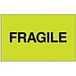 Tape Logic® Labels, "Fragile", 3" x 5", Fluorescent Green, 500/Roll