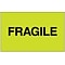 Tape Logic® Labels, Fragile, 3 x 5, Fluorescent Green, 500/Roll