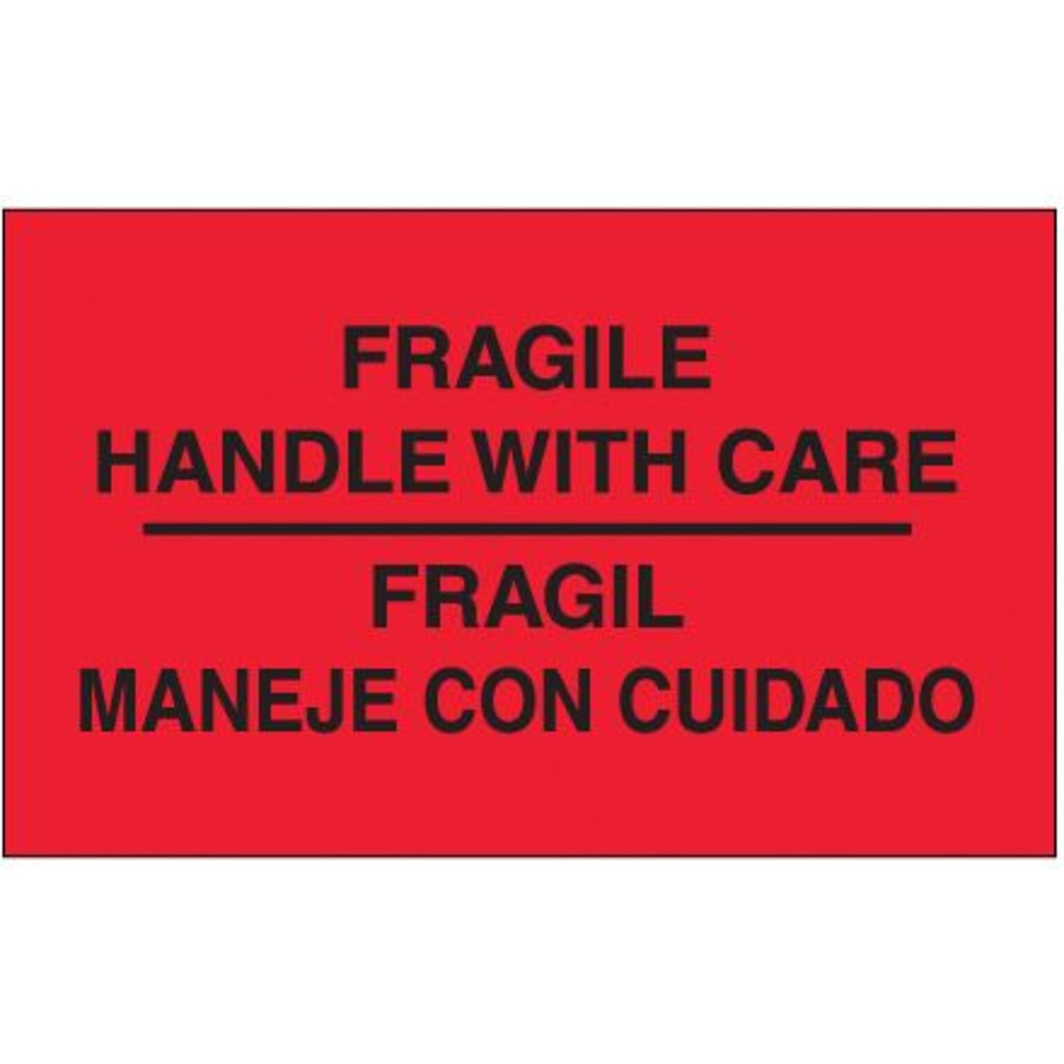 Tape Logic Fragile - Handle With Care Shipping Label Bilingual, 3 x 5, 500/Roll