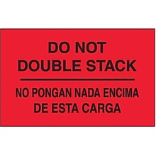 Tape Logic Do Not Double Stack Shipping Label Bilingual, 3 x 5, 500/Roll