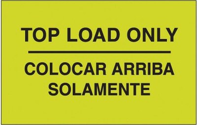 Tape Logic® Bilingual Labels, Colocar Arriba Solamente, 3 x 5, Fluorescent Green, 500/Roll