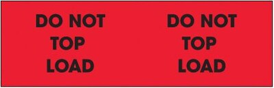 Tape Logic Labels, Do Not Top Load, 3 x 10, Fluorescent Red, 500/Roll