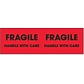 Tape Logic Labels, Fragile - Handle With Care, 3 x 10, Fluorescent Red, 500/Roll