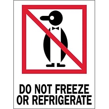 Tape Logic® Labels, Do Not Freeze or Refrigerate, 3 x 4, Red/White/Black, 500/Roll