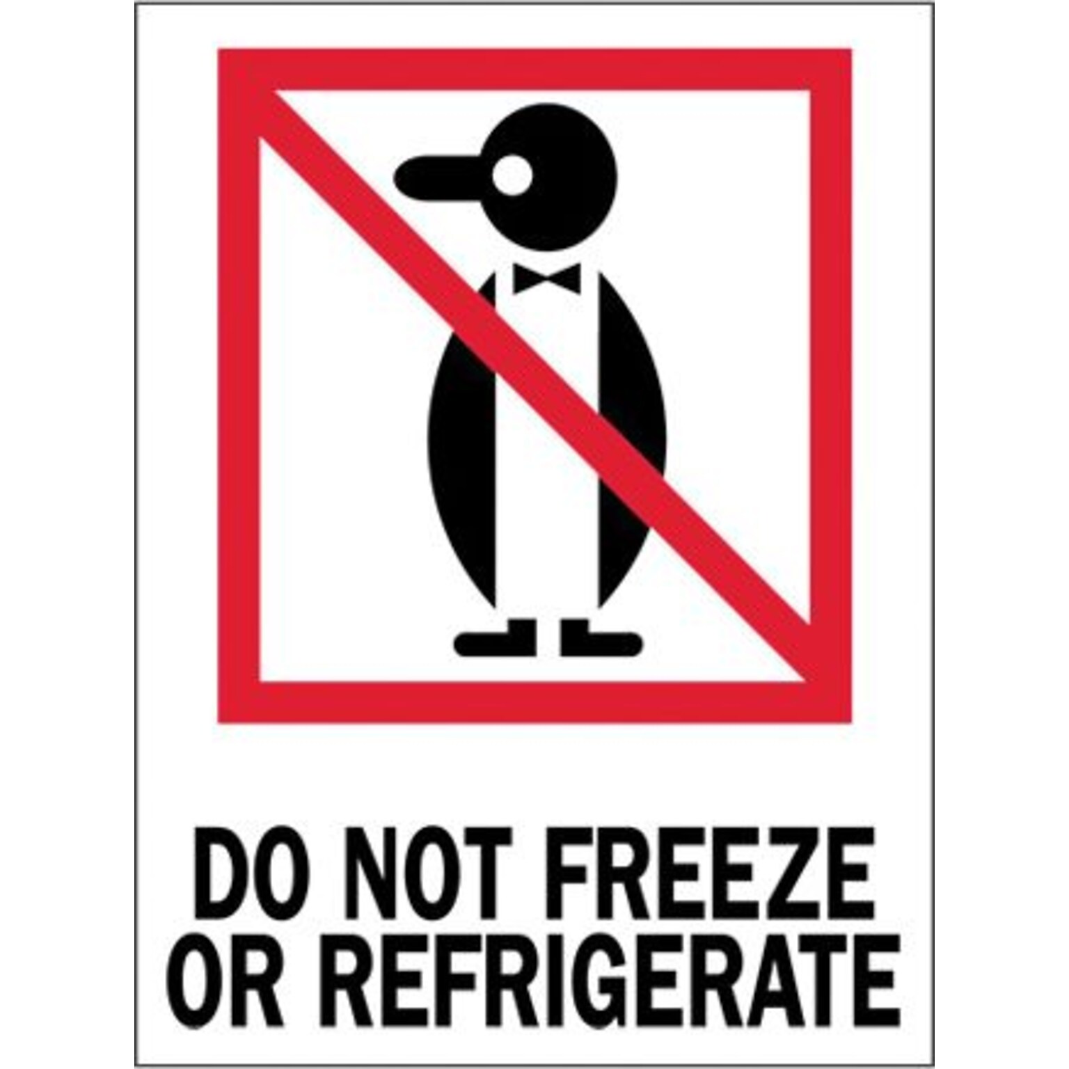 Tape Logic® Labels, Do Not Freeze or Refrigerate, 3 x 4, Red/White/Black, 500/Roll