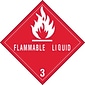 Tape Logic Flammable Liquids - 3" Tape Logic Shipping Label, 4" x 4", 500/Roll