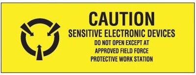 Tape Logic Sensitive Electronic Devices (Do Not Open Except At Approved Field) Label, 5/8 x 2, 500/Roll