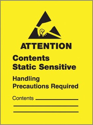 Tape Logic Contents Static Sensitive Shipping Label, 1 3/4 x 2 1/2, 500/Roll