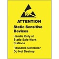 Tape Logic Labels, Static Sensitive Devices, 1 3/4 x 2 1/2, Black/Yellow, 500/Roll