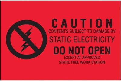 Tape Logic Subject to Static Damage Shipping Label, 2 x 3, 500/Roll