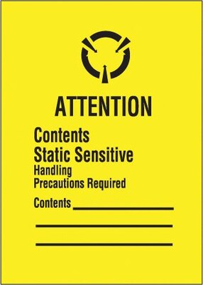Tape Logic Contents Static Sensitive Shipping Label, 1 3/4 x 2 1/2, 500/Roll