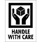 Tape Logic® Labels, Handle With Care, 3 x 4, Red/White/Black, 500/Roll