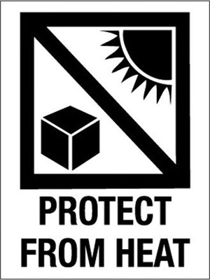 Tape Logic® Labels, "Protect from Heat", 3" x 4", Red/White/Black, 500/Roll