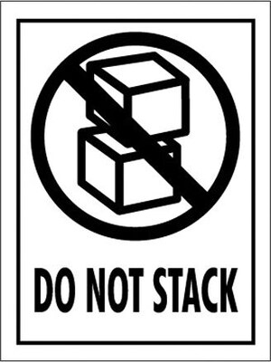 Tape Logic® Labels, Do Not Stack, 3 x 4, Red/White/Black, 500/Roll