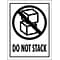Tape Logic® Labels, Do Not Stack, 3 x 4, Red/White/Black, 500/Roll