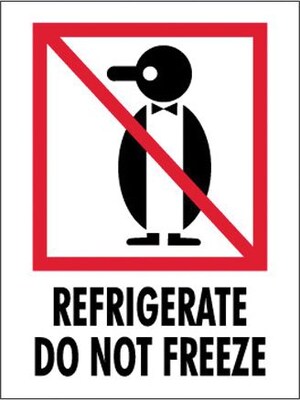 Tape Logic Refrigerate - Do Not Freeze Shipping Label, 3 x 4, 500/Roll