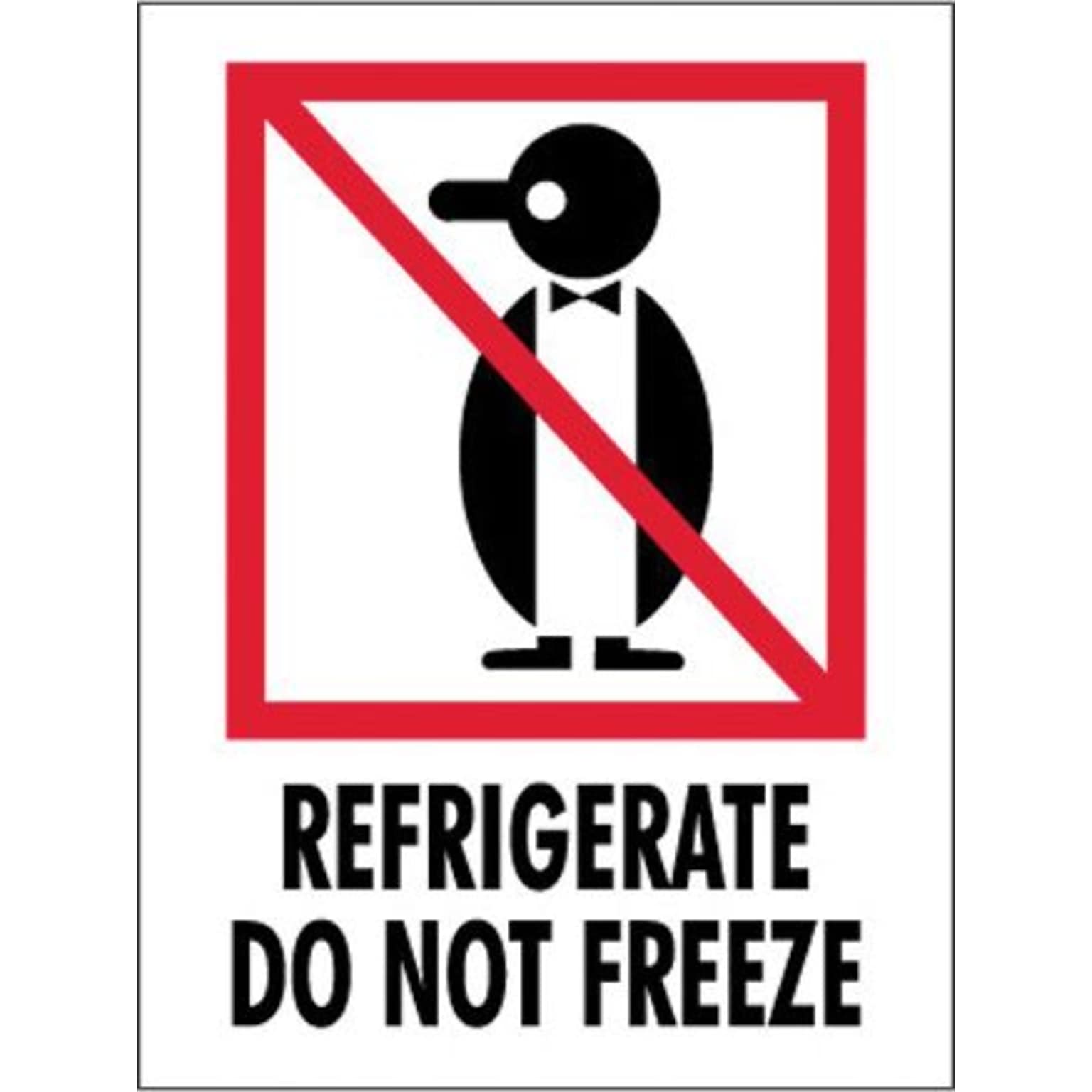 Tape Logic Refrigerate - Do Not Freeze Shipping Label, 3 x 4, 500/Roll