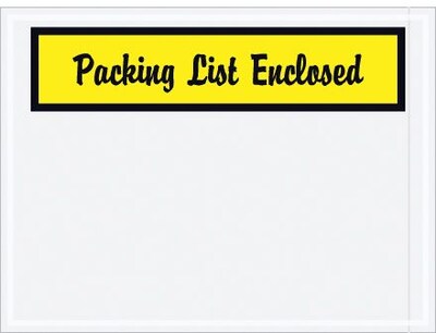 Quill Brand Packing List Envelope-Script, 4 1/2 x 6 - Yellow Panel Face, Packing List Enclosed, 1000/Case