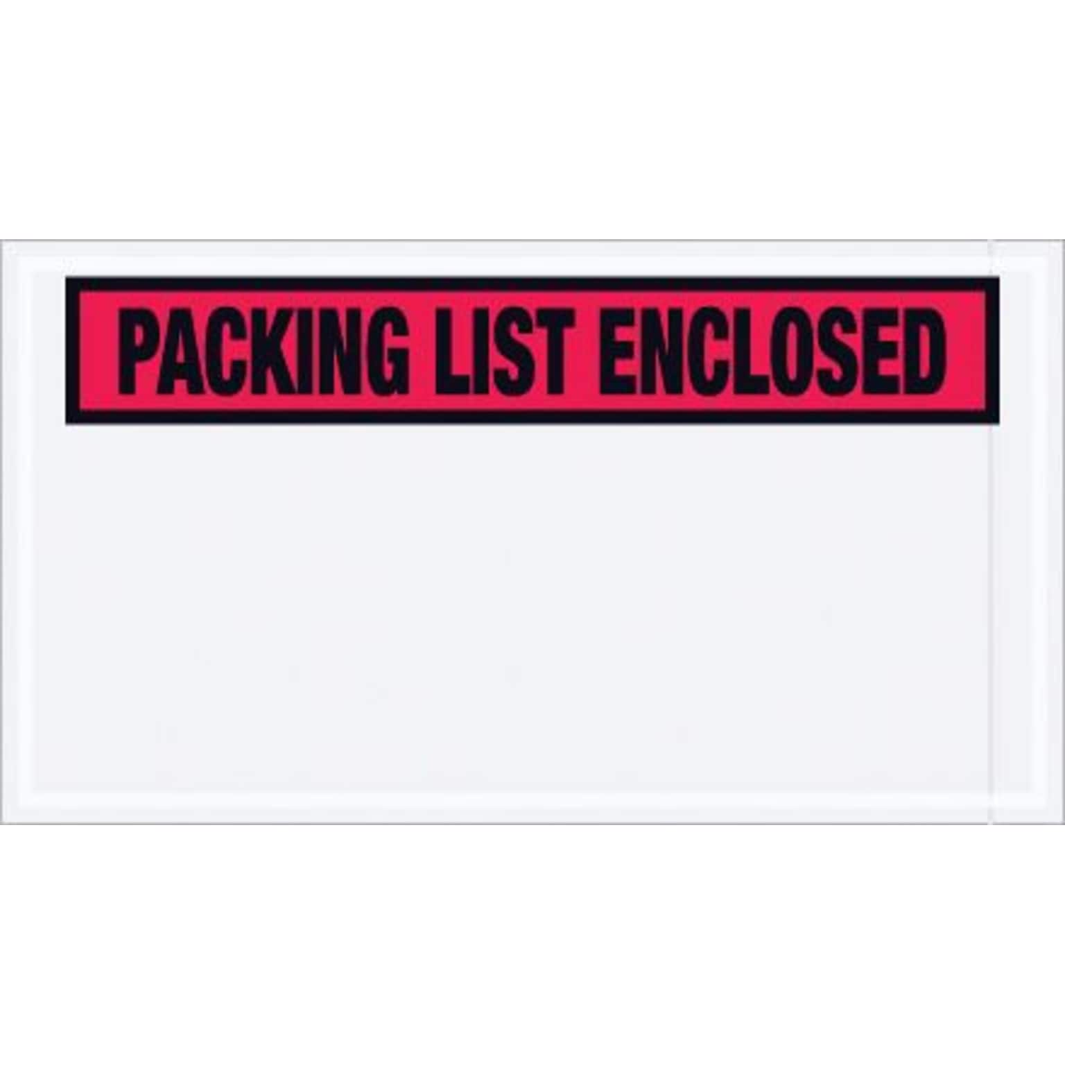 Quill Brand® Packing List Envelope, 5 1/2 x 10 - Red Panel Face, Packing List Enclosed, 1000/Case