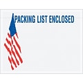 Quill Brand Packing List Envelope, 7 x 5 1/2 - U.S.A. Flag Panel Face, Packing List Enclosed, 10