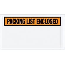 The Packaging Wholesalers Packing List Envelope, 5 1/2 x 10, Orange Panel Face, 1000/Pack (ENVPQ24