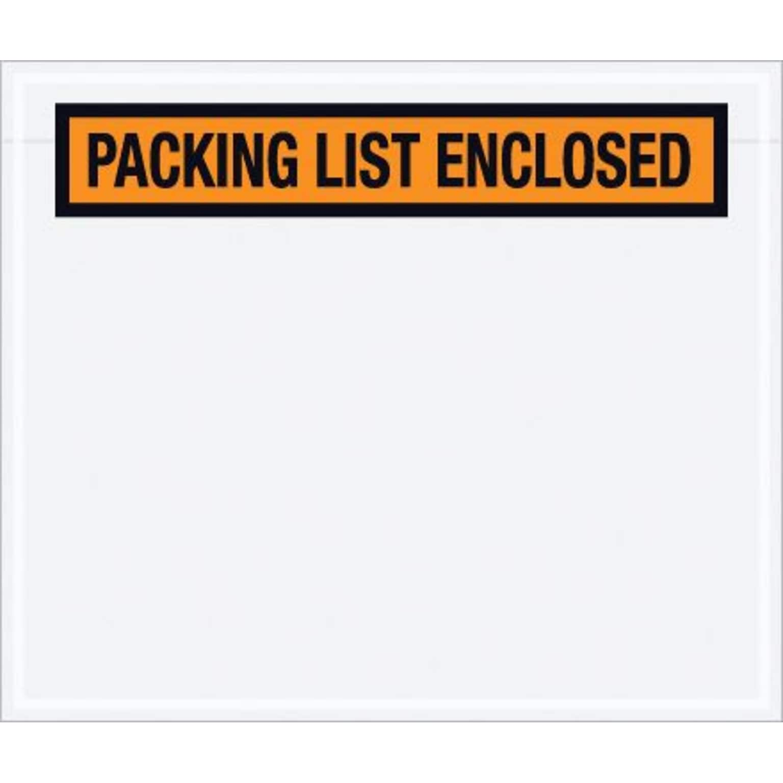 Staples Packing List Envelope, 6 1/2 x 5 - Orange Panel Face, Packing List Enclosed, 1000/Case