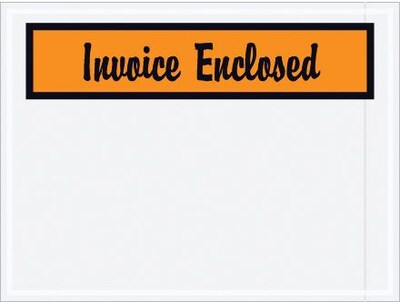 Quill Brand Packing List Envelope 4 1/2 x 6 Orange Panel Face Invoice Enclosed, 1000/Case