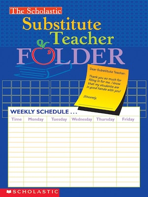 Scholastic Substitute Teacher Folder, 9 1/2 x 11, 12 EA/BD