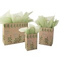 Shamrock Printed Paper Shopping Bag 5 1/2 x 3 1/4 x 8 3/8, Leaves and Berries