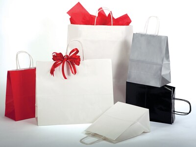 Bonita 5.5 x 3.25 x 8 3/8 Precious Metals on Natural Kraft Shopping Bag, Hi Ho Silver